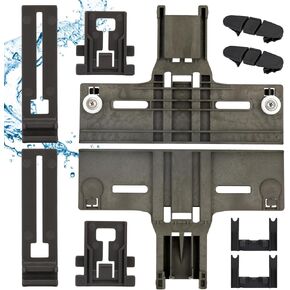 UPGRADED W10350376 Dishwasher Top Rack Adjuster Parts with W10195840 & W10195839 & W10250160 & W10508950 & W10082853 Upper Parts Replacement for Whirlpool Kenmore KitchenAid Dishwasher (12 Packs)