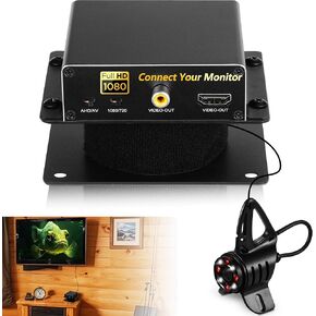 2024 Underwater Fishing Camera w/HDMI & AV -HD1080P- [Connect Your Own Monitor] Ice Fishing Camera Underwater, [Full Aluminum] Ice Fishing Gifts for Men, IR&LED Light for Dark, 66Ft Cable