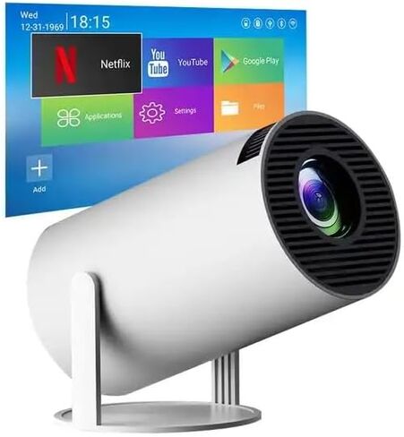 Phantom® Projector, Mini Projector, Supports Wifi 6, BT5.0 With 11.0 Android OS, Automatic Keystone Correction, 180 Degree, 130 Inch Display For Phone/PC/Lap/PS5/Stick, 4K Home Cinema Projector HDMI in Saudi Arabia