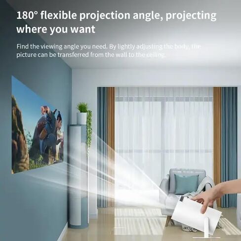 Phantom® Projector, Mini Projector, Supports Wifi 6, BT5.0 With 11.0 Android OS, Automatic Keystone Correction, 180 Degree, 130 Inch Display For Phone/PC/Lap/PS5/Stick, 4K Home Cinema Projector HDMI in Saudi Arabia