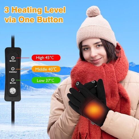 USB Heated Gloves, Warm Winter Heated Gloves with 3 Adjustable Temperature Non-Slip Electric Touchscreen Gloves Hand Warmers Work Unisex Washable Fleecing Glove for Men Women Indoor Outdoor in Kuwait