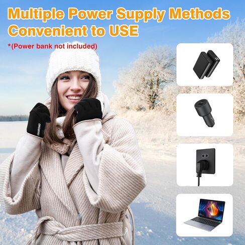 USB Heated Gloves, Warm Winter Heated Gloves with 3 Adjustable Temperature Non-Slip Electric Touchscreen Gloves Hand Warmers Work Unisex Washable Fleecing Glove for Men Women Indoor Outdoor in Kuwait