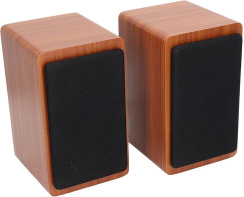 5V 3W USB Wired Wood Computer Speakers, 5.0 Sound Channel 2.0 Stereo Sound Speaker for Music, Movies, Gaming, for Laptop, Notebook, Desktop, Computer (Walnut Wood) in Saudi Arabia