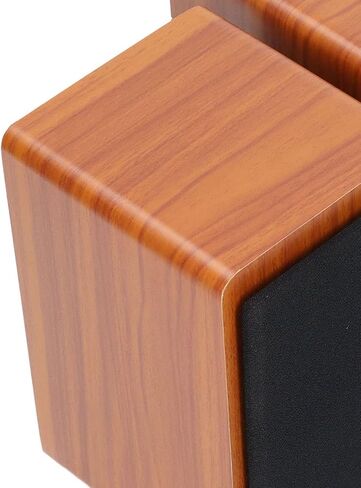 5V 3W USB Wired Wood Computer Speakers, 5.0 Sound Channel 2.0 Stereo Sound Speaker for Music, Movies, Gaming, for Laptop, Notebook, Desktop, Computer (Walnut Wood) in Saudi Arabia