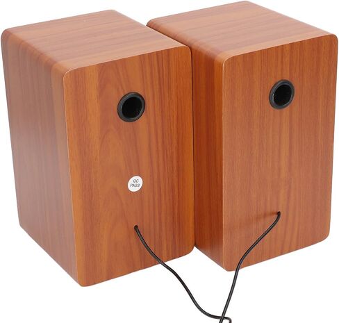 5V 3W USB Wired Wood Computer Speakers, 5.0 Sound Channel 2.0 Stereo Sound Speaker for Music, Movies, Gaming, for Laptop, Notebook, Desktop, Computer (Walnut Wood) in Saudi Arabia