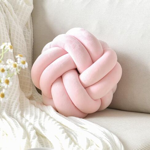 Knot Pillow Ball, Soft Home Decorative Throw Pillows Cushion, Round Changeability Knotted Pillows, Modern Home Handmade Cushions for Bedroom, Sofa, Couch (8 Inch, Light Blue) in Kuwait