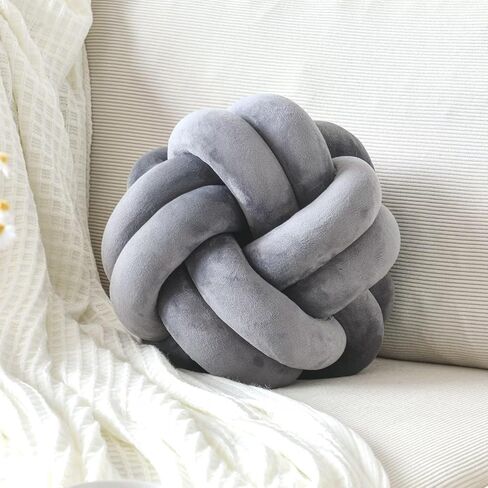 Knot Pillow Ball, Soft Home Decorative Throw Pillows Cushion, Round Changeability Knotted Pillows, Modern Home Handmade Cushions for Bedroom, Sofa, Couch (8 Inch, Light Blue) in Kuwait