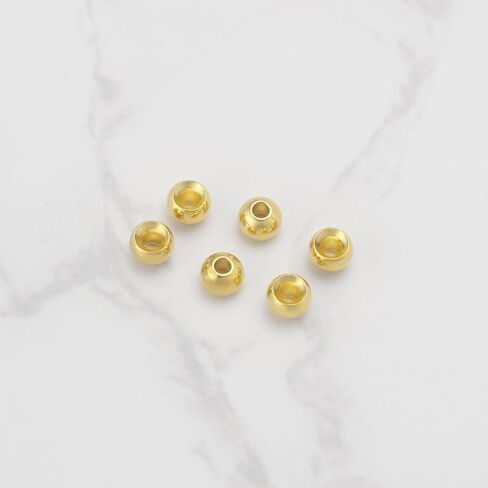 100PCS Fly Tying Brass Beads Fishing Hook Weight for Freshwater and Saltwater Fishing Slotted Fly Tying Beads Fishing Gear Accessories Gold in Saudi Arabia