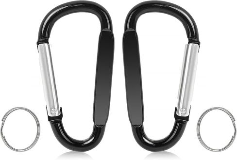 2PCS Carabiner Clip, 3" Large Aluminum Clips D Ring Shape Carabiner, Contain 2 Key Chain and 2 Key Ring Keychain Hook in Saudi Arabia