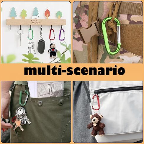 2PCS Carabiner Clip, 3" Large Aluminum Clips D Ring Shape Carabiner, Contain 2 Key Chain and 2 Key Ring Keychain Hook in Saudi Arabia