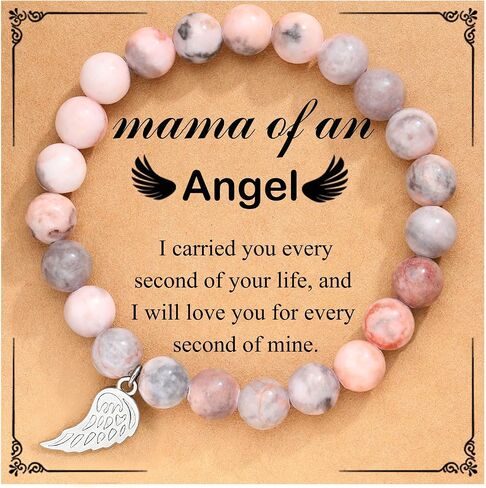 UPROMI Sympathy Gift for Loss of Mom, Purple/Green/Pink Remembrance Bracelet Sympathy Memorial Gifts for Loss of Mom in Saudi Arabia