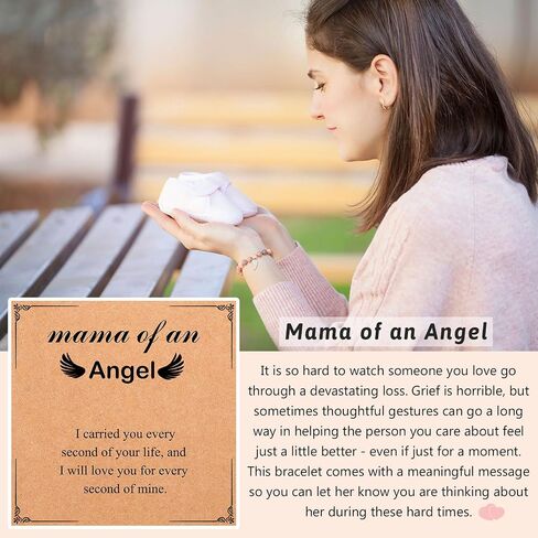 UPROMI Sympathy Gift for Loss of Mom, Purple/Green/Pink Remembrance Bracelet Sympathy Memorial Gifts for Loss of Mom in Saudi Arabia