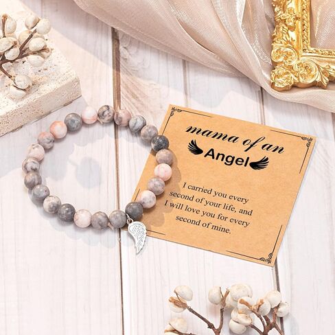 UPROMI Sympathy Gift for Loss of Mom, Purple/Green/Pink Remembrance Bracelet Sympathy Memorial Gifts for Loss of Mom in Saudi Arabia