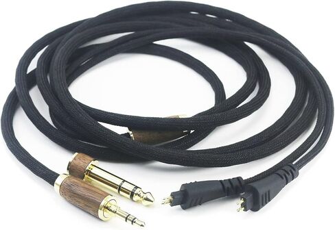 كابل صوت مطور من NewFantasia 6N OCC مطلي بالفضة والنحاس متوافق مع سماعات Fostex TH-900 MKII وTH610 وTH900 MK2 المتميزة مع ذكر 3.5 مم ومحول 6.3 مم من خشب الجوز in Kuwait