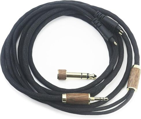 كابل صوت مطور من NewFantasia 6N OCC مطلي بالفضة والنحاس متوافق مع سماعات Fostex TH-900 MKII وTH610 وTH900 MK2 المتميزة مع ذكر 3.5 مم ومحول 6.3 مم من خشب الجوز in Kuwait