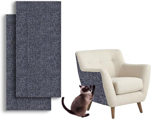 سجادة خدش للقطط، سجادة خدش للقطط ذاتية اللصق، واقي أثاث قابل للتشذيب عند الخدش لأرفف شجرة القطط، واقي أريكة عمود الخدش للقطط (قطعة واحدة، 100 * 40 سم، رمادي) (قطعة واحدة، رمادي) in Kuwait