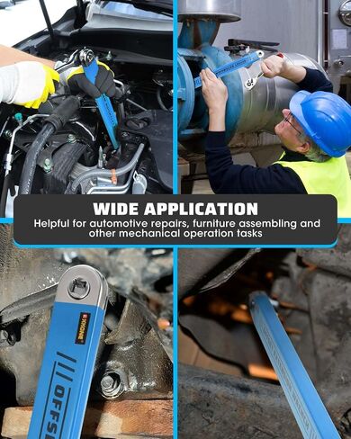 Offset Extension Wrench Set,15.4" Offset Extension Wrench with 1/4",3/8",1/2" Square Drive Adapters and 1/4" Socket.(Orange Large) in Saudi Arabia