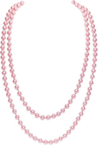 BABEYOND Long Pearl Necklace Faux Pearls Necklace Set Beaded Long Pearls Necklace 1920s Gatsby Costume Jewelry in Saudi Arabia