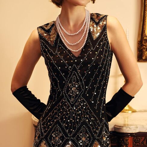 BABEYOND Long Pearl Necklace Faux Pearls Necklace Set Beaded Long Pearls Necklace 1920s Gatsby Costume Jewelry in Saudi Arabia