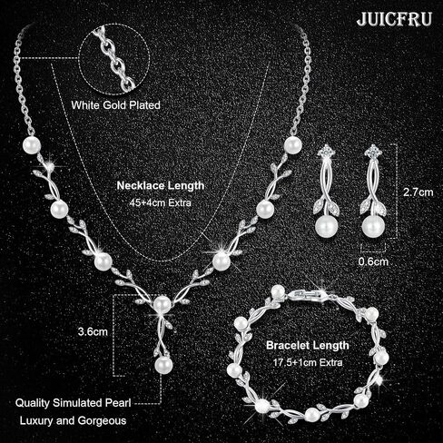 Wedding Jewelry Set for Bride Bridal Jewelry Set for Wedding Cubic Zirconia Necklace Earrings Bracelet Sets for Bride Silver Jewelry Set for Women Bridesmaid Jewelry Set for Wedding Costume Jewelry in Saudi Arabia