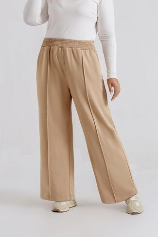 Hanna Nikole Plus Size Sweatpants for Women Drawstring Elastic Waist Casual Pants Wide Leg Lounge Pants with Pockets in Saudi Arabia