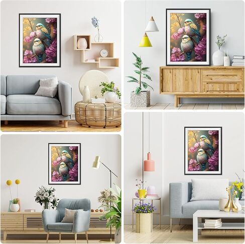 Lxmsja Toucan Bird Flowers الماس الفن مجموعات الرسم للبالغين، 5D مجموعات الفن الماس للمبتدئين، DIY الحفر الكامل الحرف اللوحة مع الماس، ديكور جدار المنزل 12x16 بوصة in Saudi Arabia