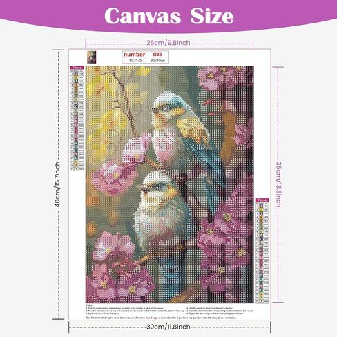 Lxmsja Toucan Bird Flowers الماس الفن مجموعات الرسم للبالغين، 5D مجموعات الفن الماس للمبتدئين، DIY الحفر الكامل الحرف اللوحة مع الماس، ديكور جدار المنزل 12x16 بوصة in Saudi Arabia