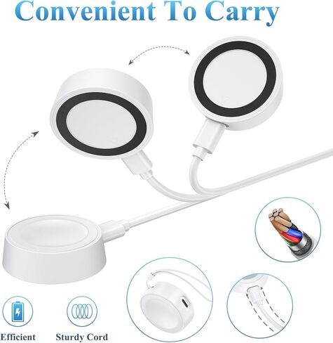 شاحن ميليا لساعة سامسونج جالاكسي 6/5/5 برو/ساعة 4/4 كلاسيك/ساعة 3/أكتيف 2، كابل شحن USB مغناطيسي لملحقات ساعة سامسونج جالاكسي - 3.3 قدم 100 سم (أبيض) in Kuwait