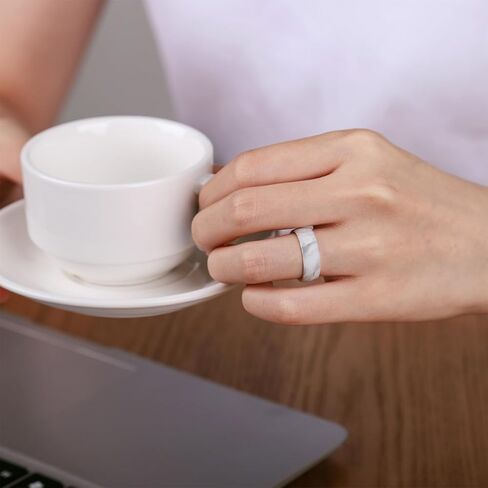 Egnaro Inner Arc Ergonomic Breathable Design, Silicone Rings for Women with Half Sizes, Women's Silicone Wedding Band, 6mm Wide - 2mm Thick in Kuwait