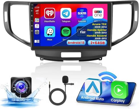 2+64G Android 13 CarPlay Car Stereo Radio for Acura TSX 2009-2014 for Honda Accord 2008-2012 for Honda Spirior 2009-2013, 9'' HD Touch Screen Android Auto, AHD Backup Camera, GPS, WiFi, FM RDS in Saudi Arabia
