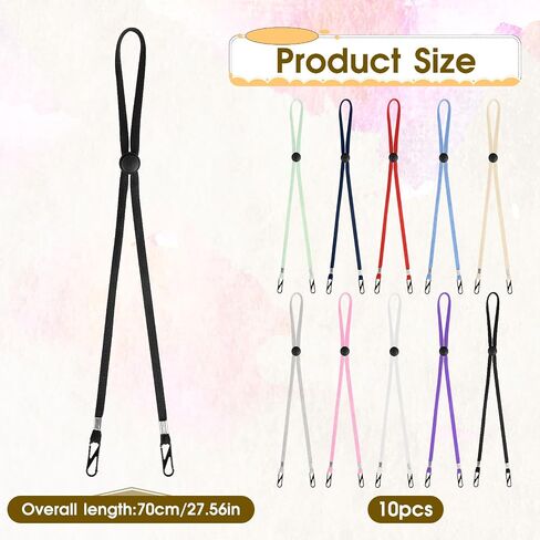 10 Pcs Hat Strap Hat Clip for Travel Hats Removable Chin Cord, Windproof Hat Strap Clips Anti-Lost Cap Strap Clips for Golfing Boating Fishing Hat Outdoor(10 Colors) in Saudi Arabia