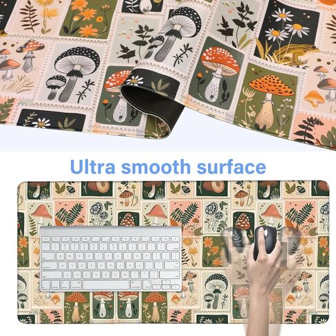 MOSISO Desk Pad Mat Keyboard Mouse Pad Set, Large Gaming Mouse Pad&Keyboard Wrist Rest&Mouse Pad with Wrist Rest&Coaster, Ergonomic Non-Slip Mousepad with Memory Foam for Home Office, Vintage Mushroom in Saudi Arabia