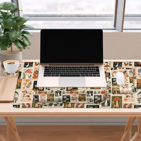 MOSISO Desk Pad Mat Keyboard Mouse Pad Set, Large Gaming Mouse Pad&Keyboard Wrist Rest&Mouse Pad with Wrist Rest&Coaster, Ergonomic Non-Slip Mousepad with Memory Foam for Home Office, Vintage Mushroom in Saudi Arabia
