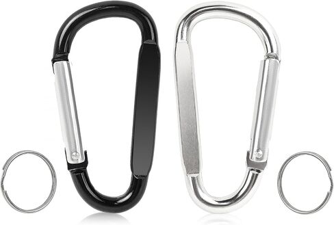 2PCS Carabiner Clip, 3" Large Aluminum Clips D Ring Shape Carabiner, Contain 2 Key Chain and 2 Key Ring Keychain Hook in Saudi Arabia