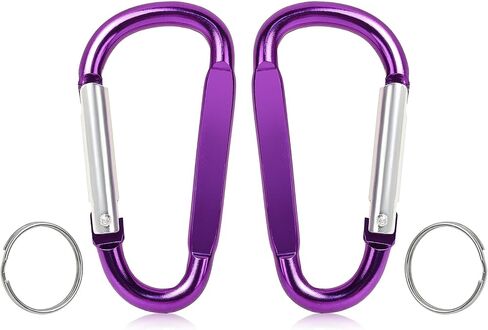 2PCS Carabiner Clip, 3" Large Aluminum Clips D Ring Shape Carabiner, Contain 2 Key Chain and 2 Key Ring Keychain Hook in Saudi Arabia