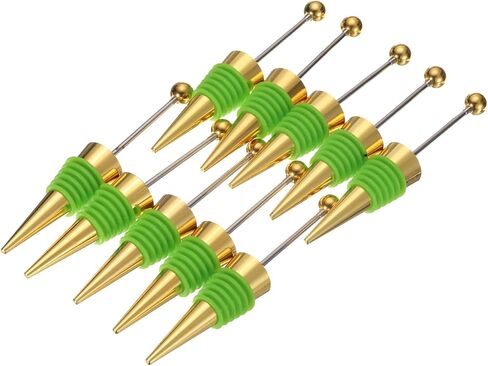 uxcell 10 Pcs Bead Wine Bottle Corks, Wine Stopper Cork, Wine Stopper, Reusable Wine Bottle Corks Sealing Plug Bottle for Beverage Holiday Party Bar,Gold/Orange in Saudi Arabia