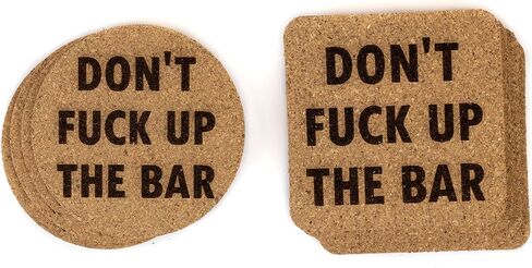 Funny Cork Coaster Set (Please Leave By 9 6pc Set, Square) in Kuwait
