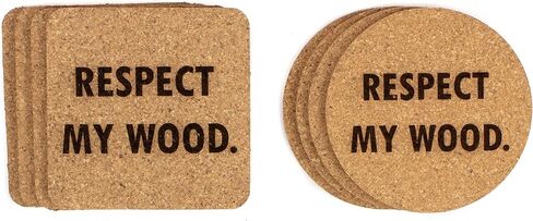 Funny Cork Coaster Set (Please Leave By 9 6pc Set, Square) in Kuwait