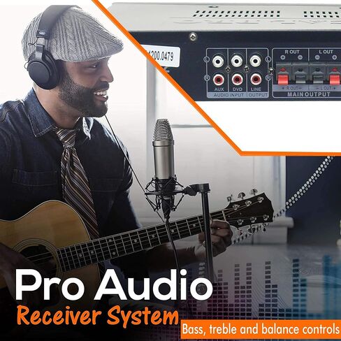 مضخم صوت متكامل بقدرة 1200 واط مع مدخلات ميكروفون مزدوجة 1/4 بوصة مع عناصر تحكم في مستوى الصوت والصدى، ومدخلات USB وبطاقة SD، وتشغيل ملفات mp3 من محركات أقراص USB وبطاقات SD، وشاشة عرض بواسطة Technical Pro in Kuwait