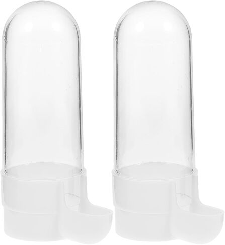 ganazono 2pcs الطيور شارب البلاستيك إبريق المياه زجاجة ماء الحيوانات الأليفة علبة بلاستيكية واضحة الببغاء موزع المياه الطيور تغذية المياه لقفص الطيور التلقائي إمدادات الطيور حالة الغذاء تغذية الطيور in Saudi Arabia