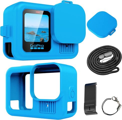 حافظة حماية من السيليكون من REYGEAK لـ Go Pro Hero 13، ملحقات غطاء كاميرا GoPro مضادة للسقوط لـ GoPro 13، عمر طويل، يمكن استخدامها لعدة مرات (إطار كامل الجسم + غطاء جانبي + أغطية عدسة) in Kuwait