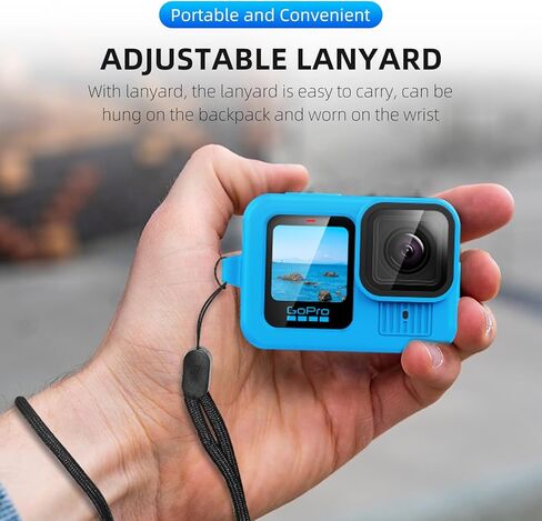 حافظة حماية من السيليكون من REYGEAK لـ Go Pro Hero 13، ملحقات غطاء كاميرا GoPro مضادة للسقوط لـ GoPro 13، عمر طويل، يمكن استخدامها لعدة مرات (إطار كامل الجسم + غطاء جانبي + أغطية عدسة) in Kuwait