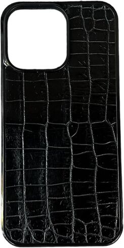 حافظة جلد التمساح باللون الأسود لهاتف iPhone 15/15 Pro/15 Pro Max، حافظة iPhone أصلية فاخرة من جلد التمساح للرجال والنساء، غطاء هاتف خلفي مقاوم للصدمات وجيد التهوية (iPhone 15) in Saudi Arabia