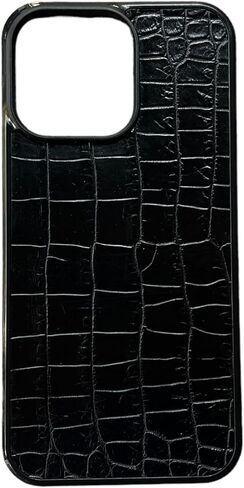 حافظة جلد التمساح باللون الأسود لهاتف iPhone 15/15 Pro/15 Pro Max، حافظة iPhone أصلية فاخرة من جلد التمساح للرجال والنساء، غطاء هاتف خلفي مقاوم للصدمات وجيد التهوية (iPhone 15) in Saudi Arabia
