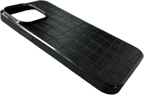 حافظة جلد التمساح باللون الأسود لهاتف iPhone 15/15 Pro/15 Pro Max، حافظة iPhone أصلية فاخرة من جلد التمساح للرجال والنساء، غطاء هاتف خلفي مقاوم للصدمات وجيد التهوية (iPhone 15) in Saudi Arabia