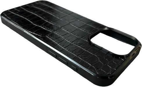 حافظة جلد التمساح باللون الأسود لهاتف iPhone 15/15 Pro/15 Pro Max، حافظة iPhone أصلية فاخرة من جلد التمساح للرجال والنساء، غطاء هاتف خلفي مقاوم للصدمات وجيد التهوية (iPhone 15) in Saudi Arabia