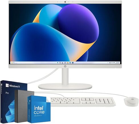 HP 21.5" FHD All-in-One Desktop PC | 32GB RAM | 1TB Storage (512GB SSD with 512GB External) | Intel Dual-Core Processor | Wired Mouse and Keyboard | Type-C | RJ-45 | Windows 11 Pro in Saudi Arabia