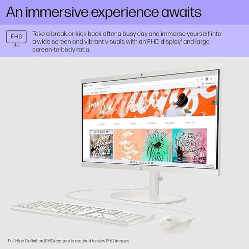HP 21.5" FHD All-in-One Desktop PC | 32GB RAM | 1TB Storage (512GB SSD with 512GB External) | Intel Dual-Core Processor | Wired Mouse and Keyboard | Type-C | RJ-45 | Windows 11 Pro in Saudi Arabia