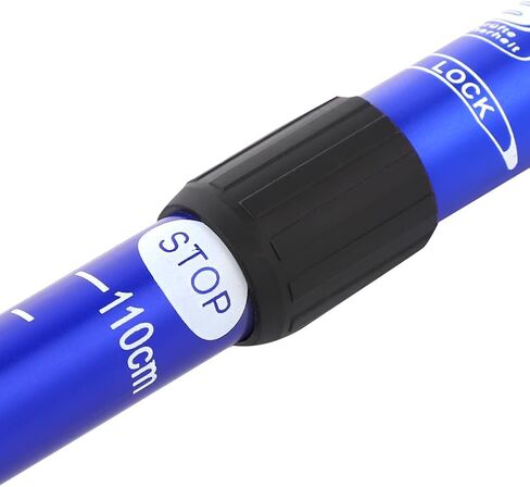 أقطاب الرحلات، تلسكوبي 4 خطوات 54-113 سم (21.3-44.5 بوصة) عصي ​​المشي، عصا مشي تلسكوبية من سبائك الألومنيوم EVA، عصا مشي محمولة للمشي لمسافات طويلة والتخييم باللون الأزرق in Kuwait