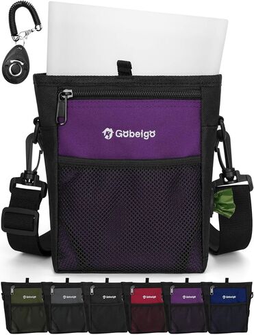 Gobeigo 4 Cup Dog Treat Pouch with Silicone Insert Bag& Clicker(Black) in Saudi Arabia